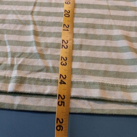 Extra Shenanigans Women's 3X Cotton Blend Floral Embellished Green Stripe Shirt - Picture 6 of 7